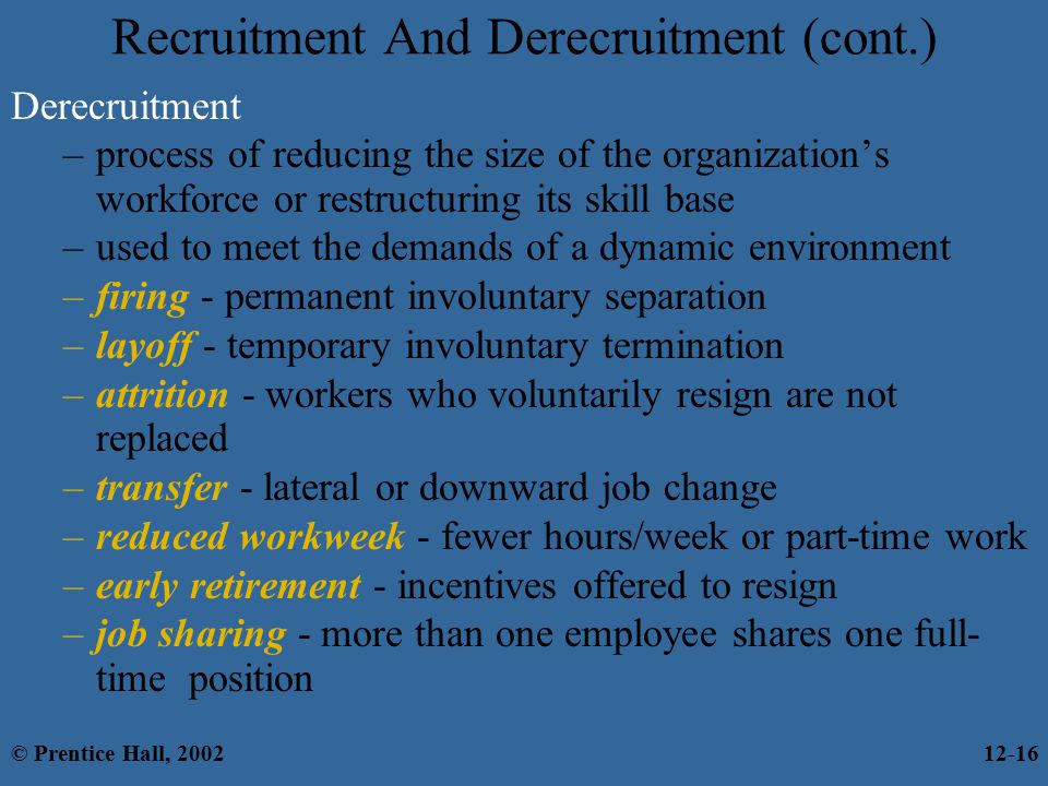 Recruitment And Derecruitment (cont.)