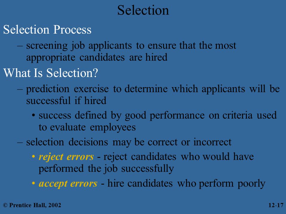 Selection Selection Process What Is Selection