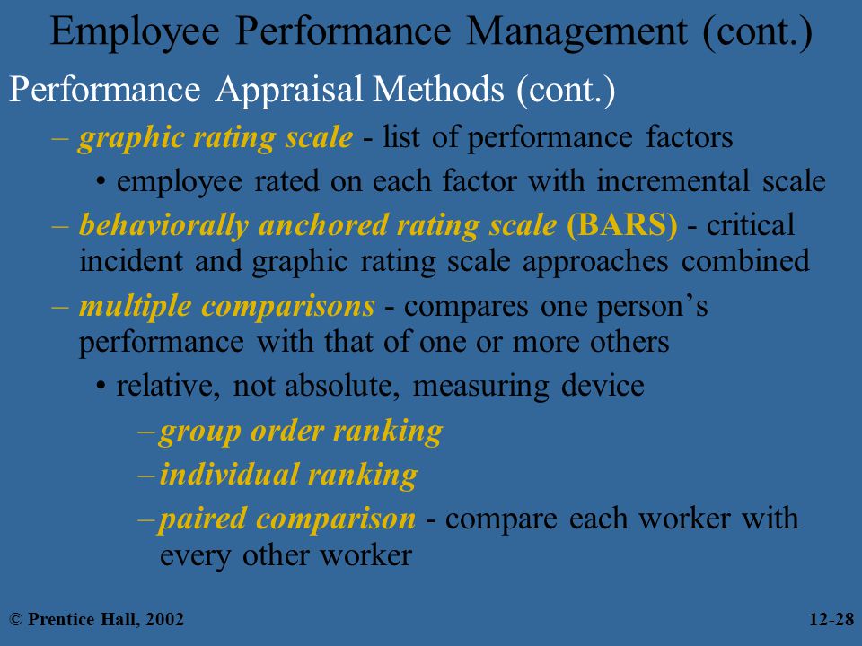 Employee Performance Management (cont.)