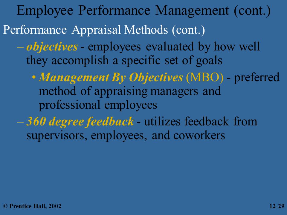 Employee Performance Management (cont.)