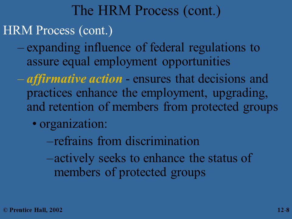 The HRM Process (cont.) HRM Process (cont.)
