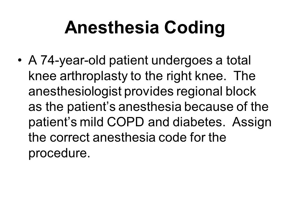 Anesthesia Coding