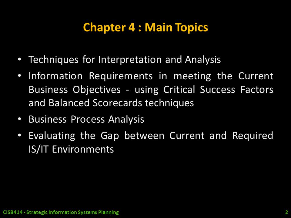 Chapter 4 : Main Topics Techniques for Interpretation and Analysis