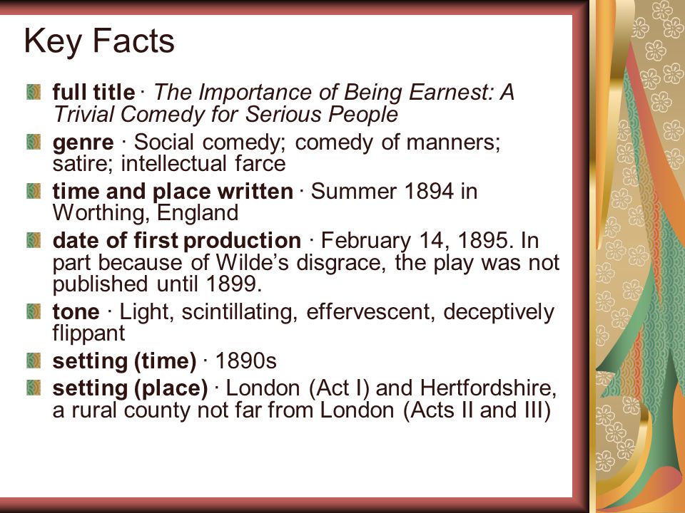 the importance of being earnest comedy analysis
