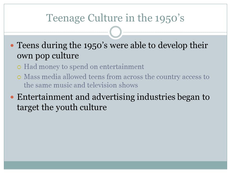 Teenage Culture in the 1950’s
