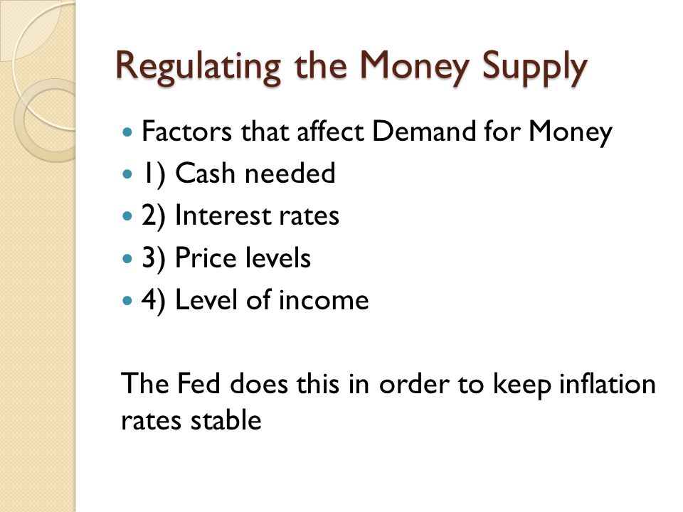 Regulating the Money Supply