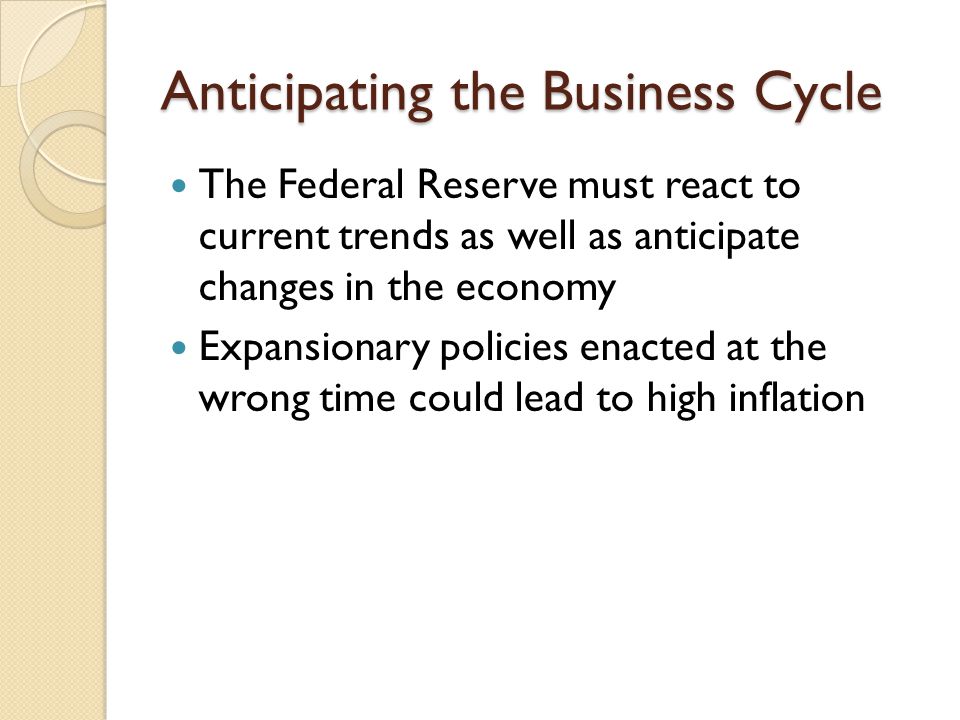 Anticipating the Business Cycle
