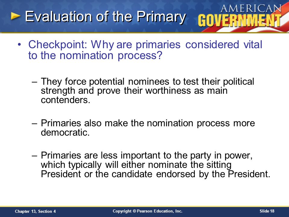 Evaluation of the Primary