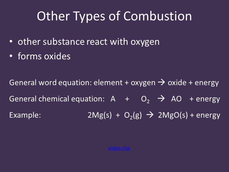 Other Types of Combustion
