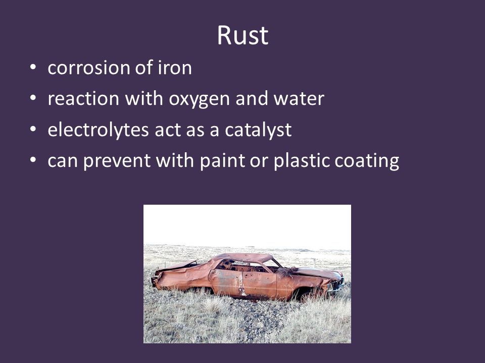 Rust corrosion of iron reaction with oxygen and water