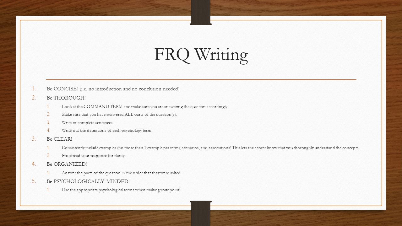 Free Response Question Writing - ppt video online download