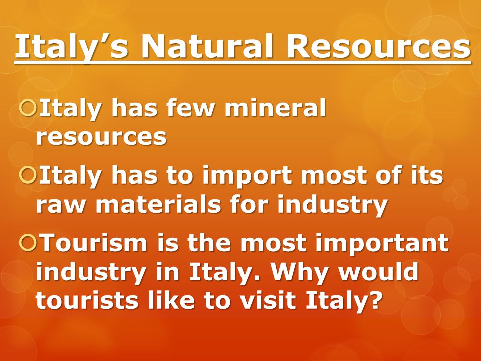 Italy’s Natural Resources