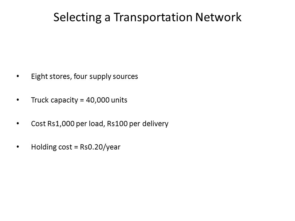 Selecting a Transportation Network