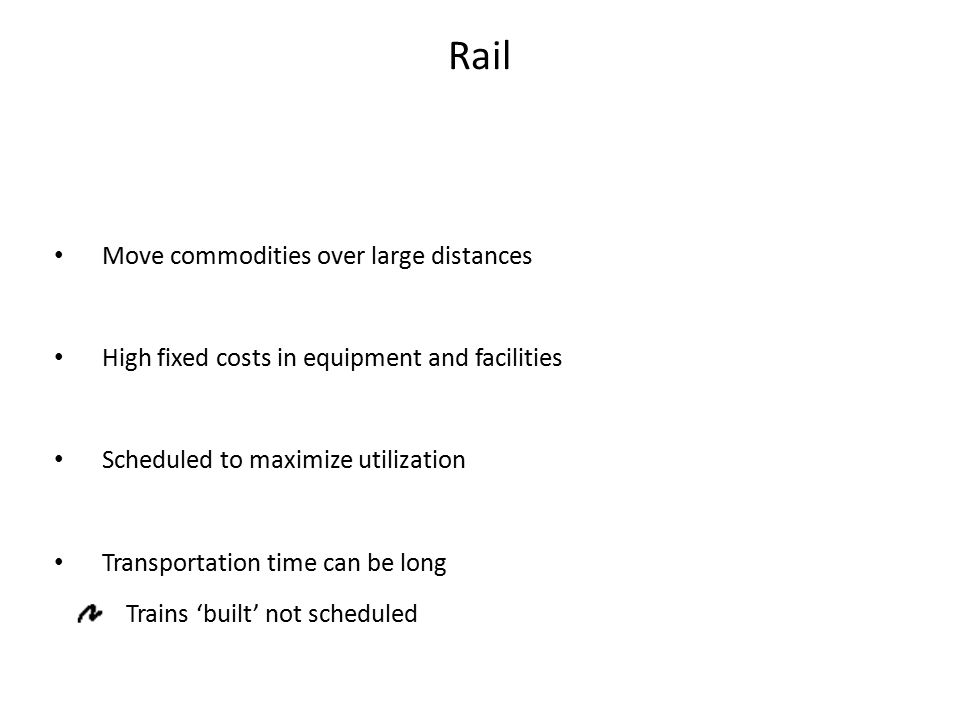 Rail Move commodities over large distances