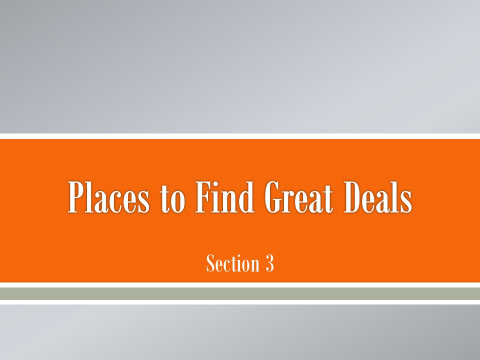 Places to Find Great Deals