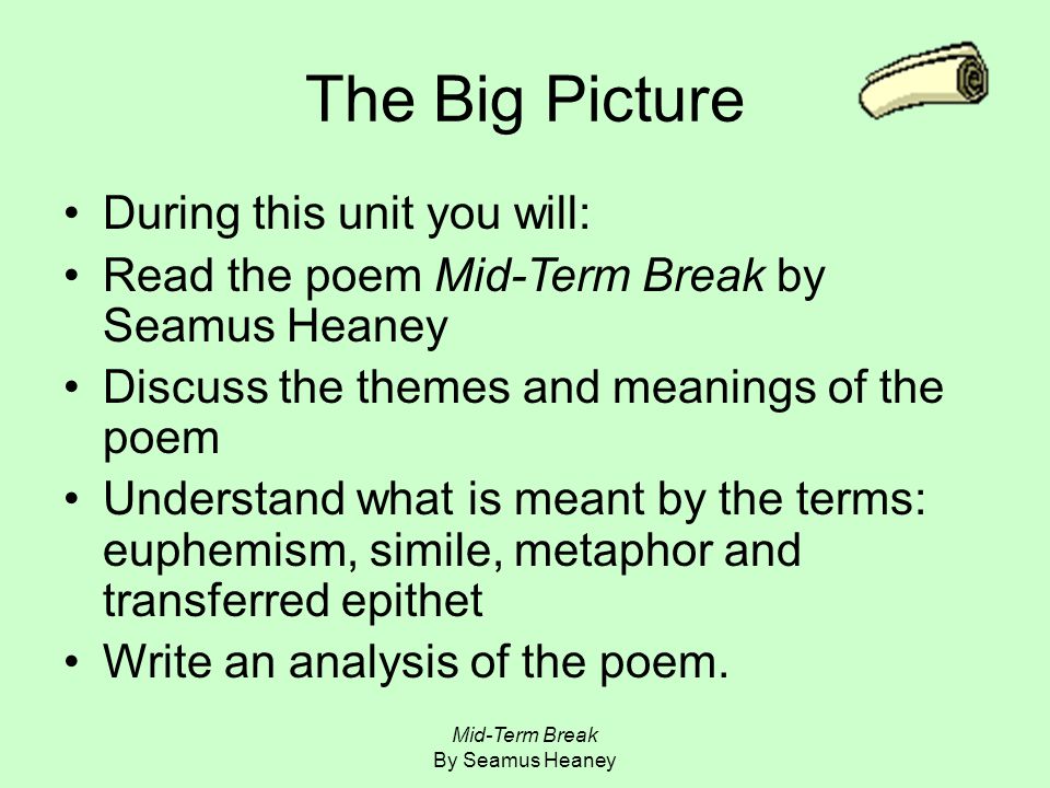 Mid-Term Break By Heaney Mid-Term By Seamus Heaney. - ppt video online download