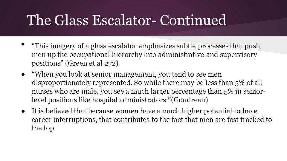 The Glass Ceiling And The Glass Escalator Ppt Video Online