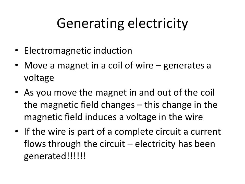 Generating electricity
