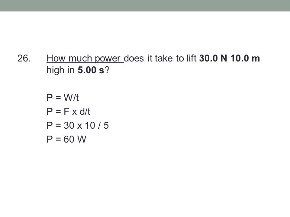 Work And Power Solutions Ppt Video Online Download