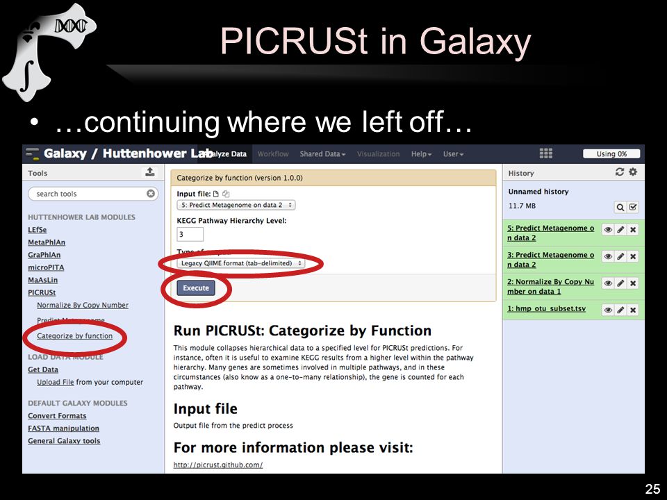 PICRUSt in Galaxy …continuing where we left off…
