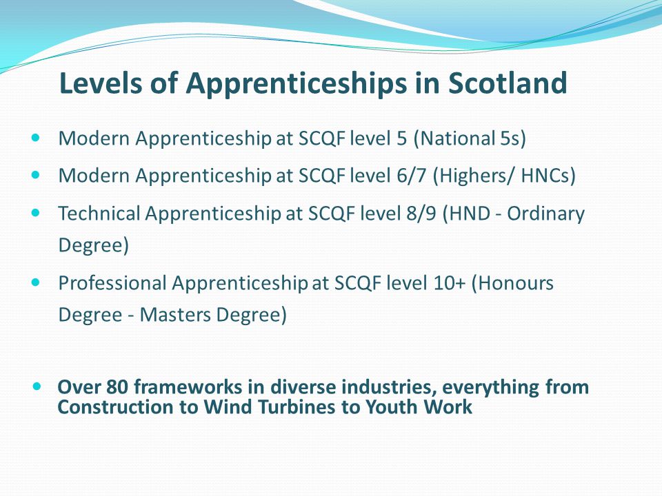 Levels of Apprenticeships in Scotland