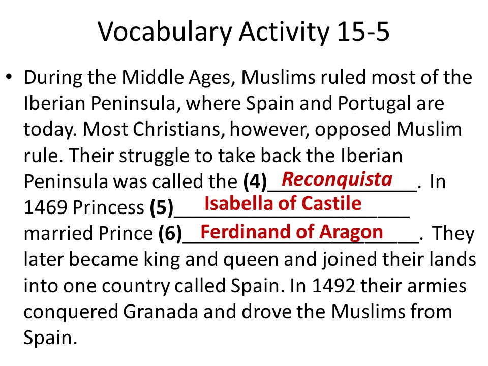 Vocabulary Activity 15-5