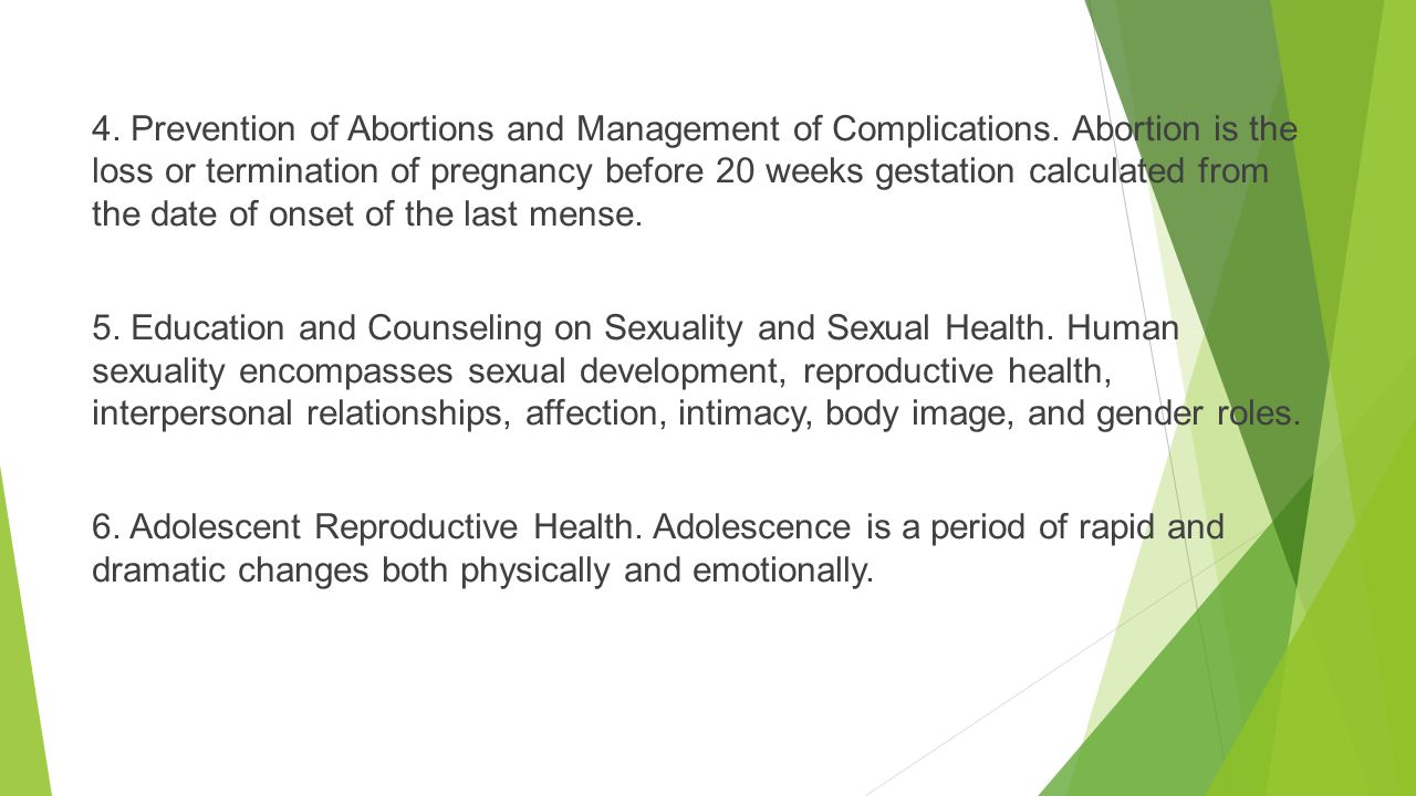 4. Prevention of Abortions and Management of Complications