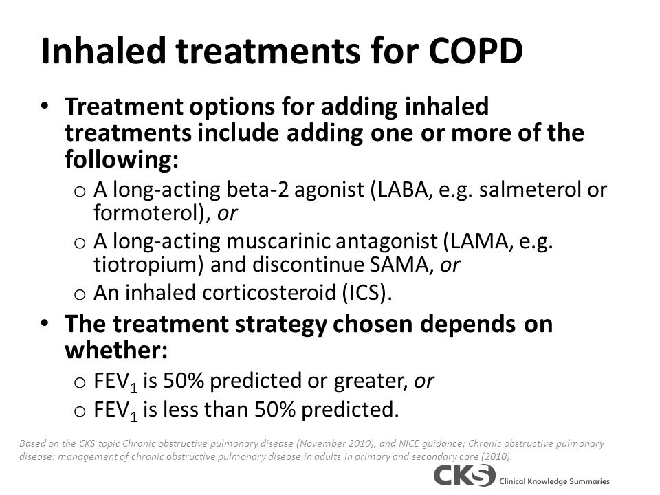 Clinical Knowledge Summaries CKS Chronic obstructive pulmonary disease ...