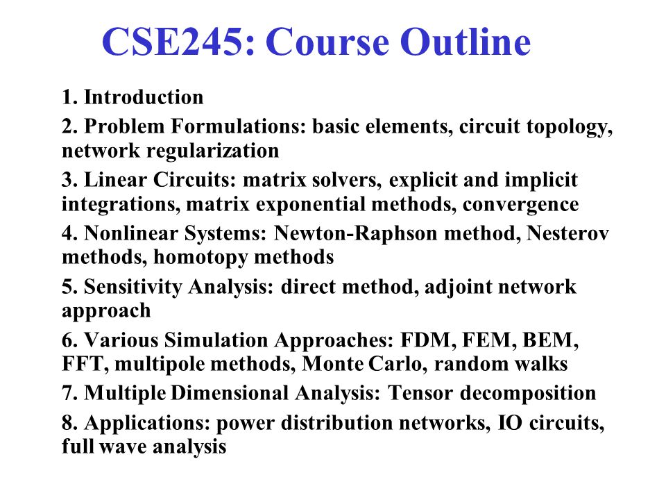 CSE245: Course Outline 1. Introduction