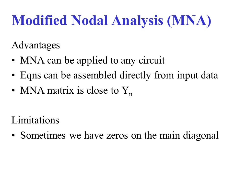 Modified Nodal Analysis (MNA)