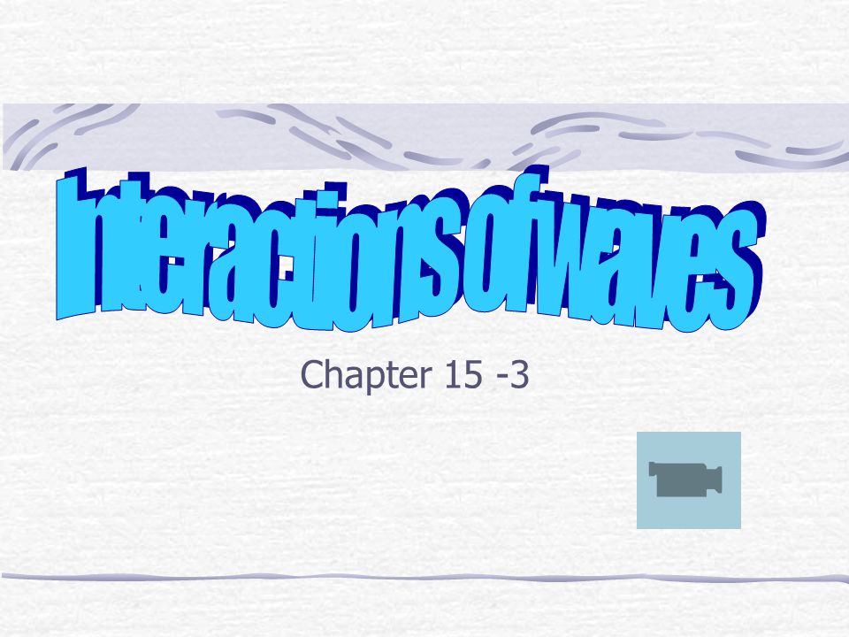 Interactions of waves Chapter 15 -3