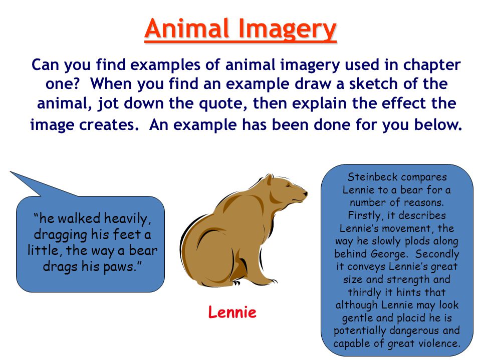 to what animal is lennie compared