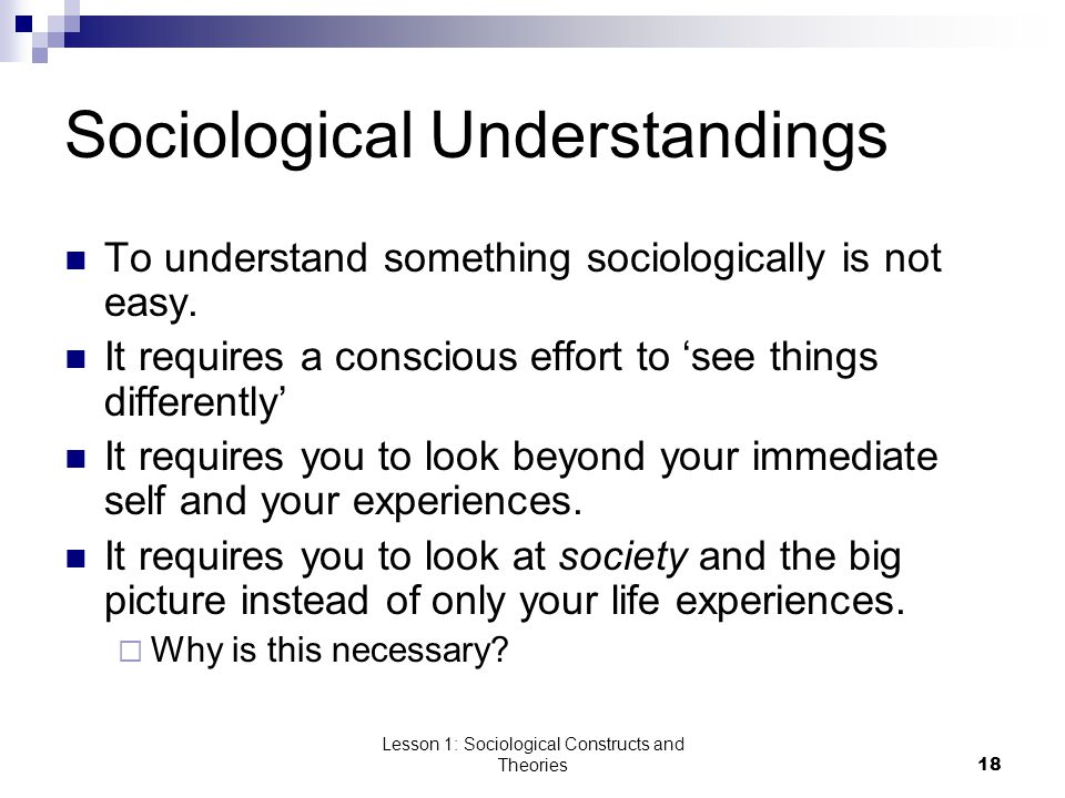 Sociological Understandings