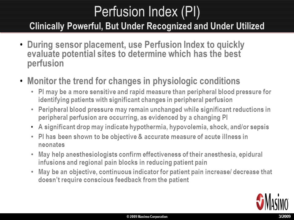 Perfusion index normal range