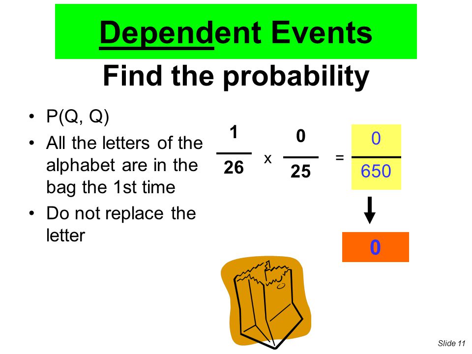 Dependent Events Find the probability P(Q, Q)