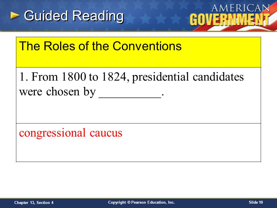 Guided Reading The Roles of the Conventions