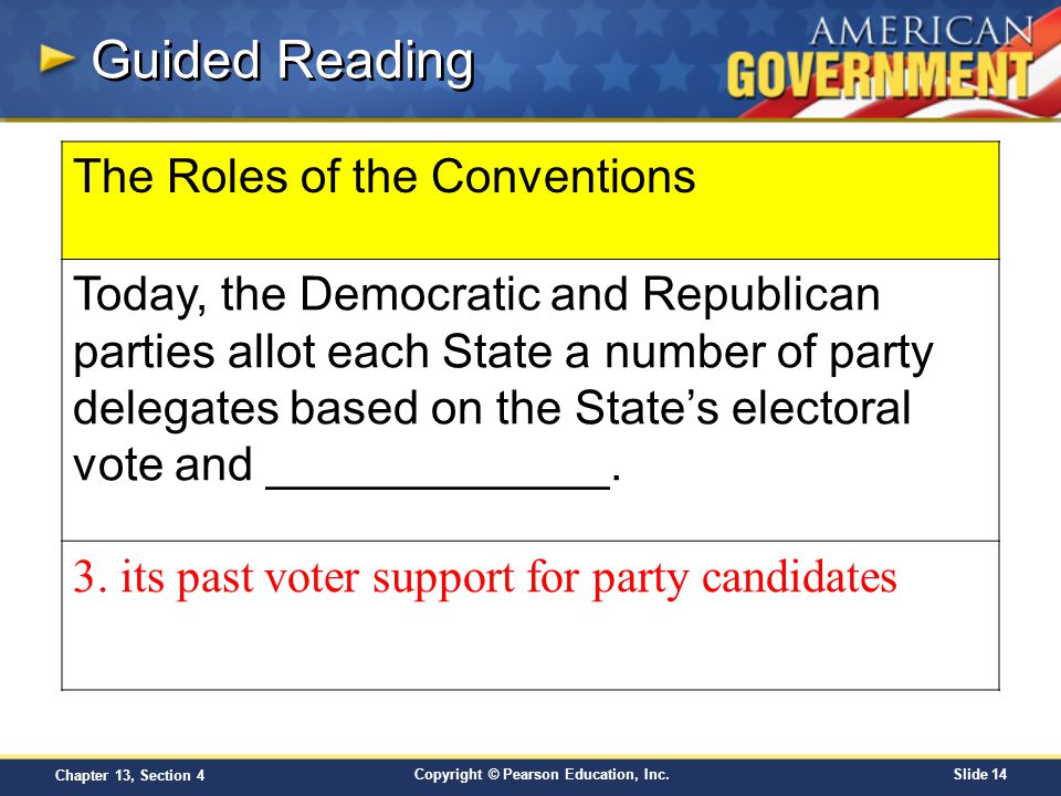 Guided Reading The Roles of the Conventions