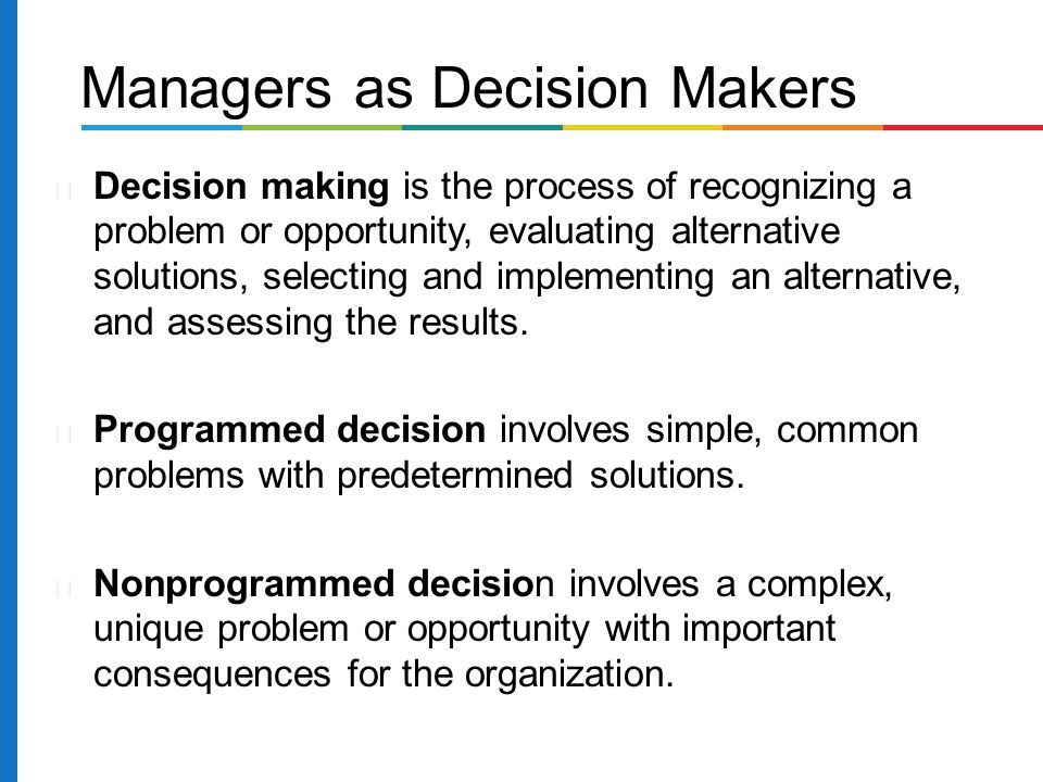 Managers as Decision Makers