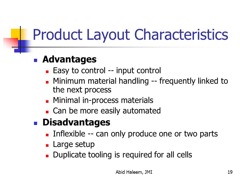 Product Layout Characteristics