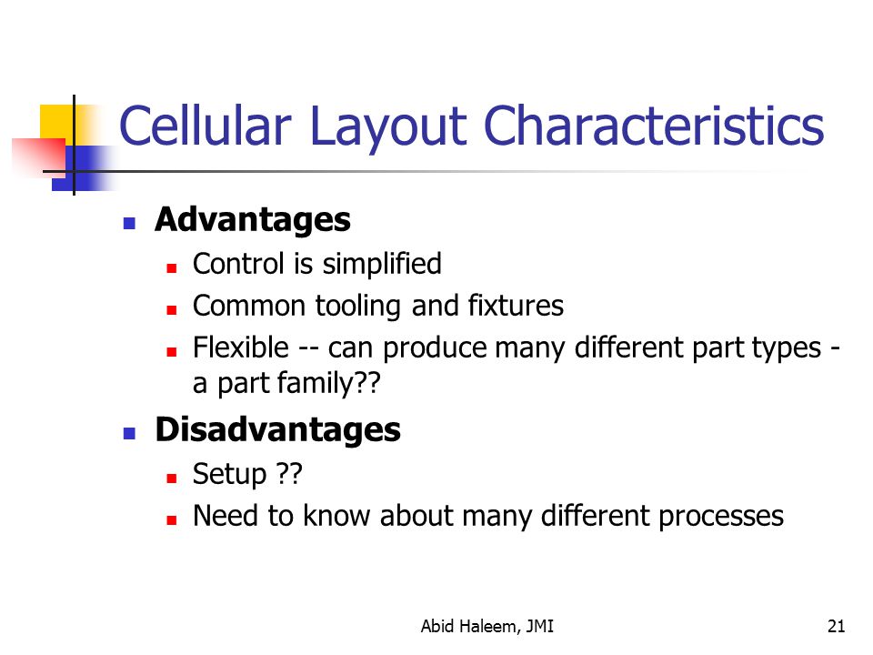 Cellular Layout Characteristics