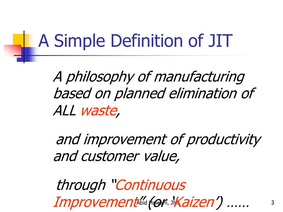 A Simple Definition of JIT