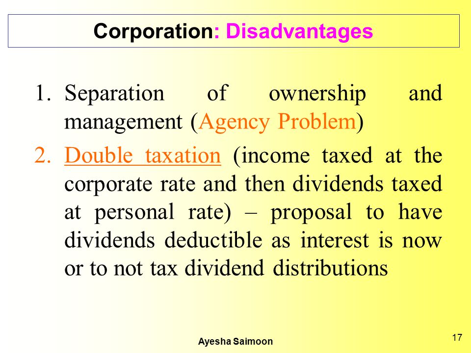 Corporation: Disadvantages
