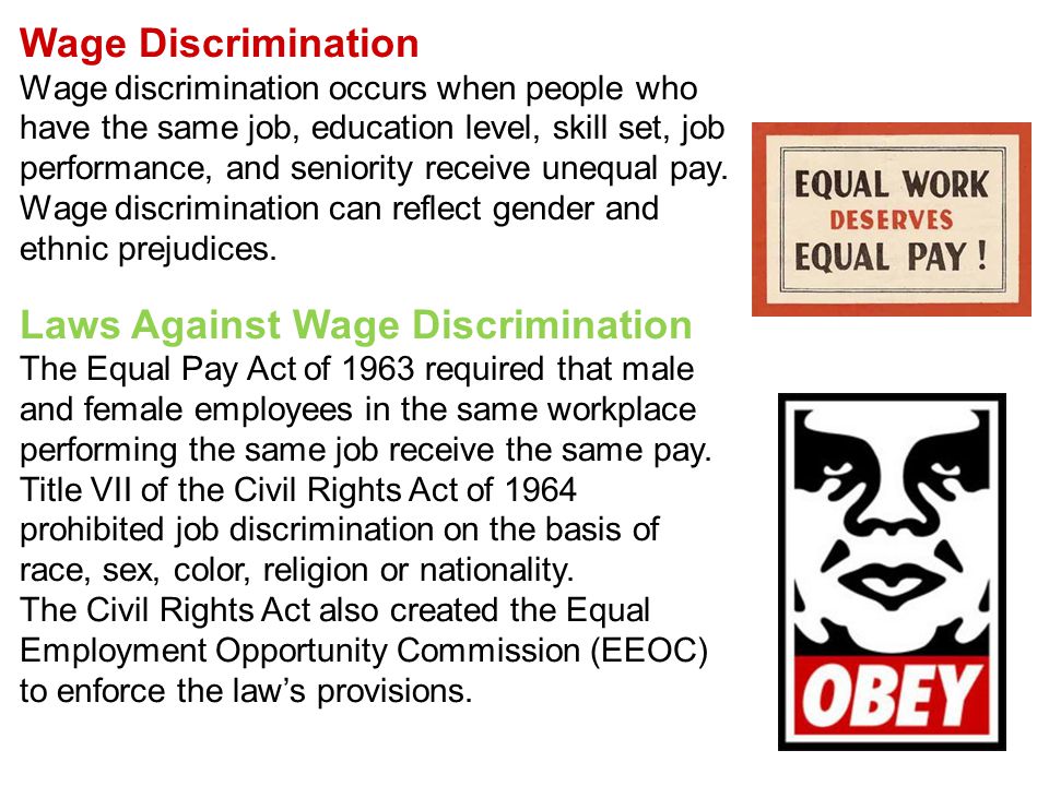 Laws Against Wage Discrimination