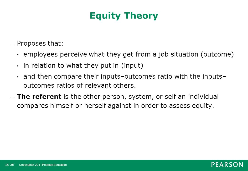Equity Theory Proposes that:
