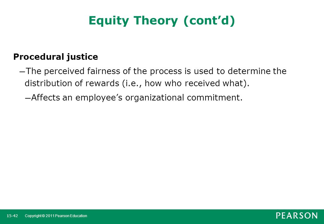 Equity Theory (cont’d)