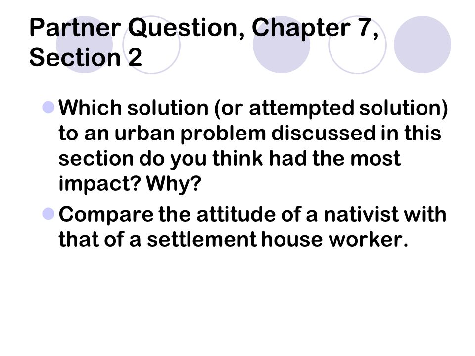 Partner Question, Chapter 7, Section 2