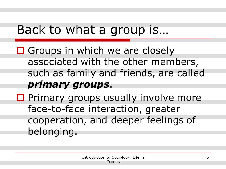 Introduction to Sociology: Life in Groups