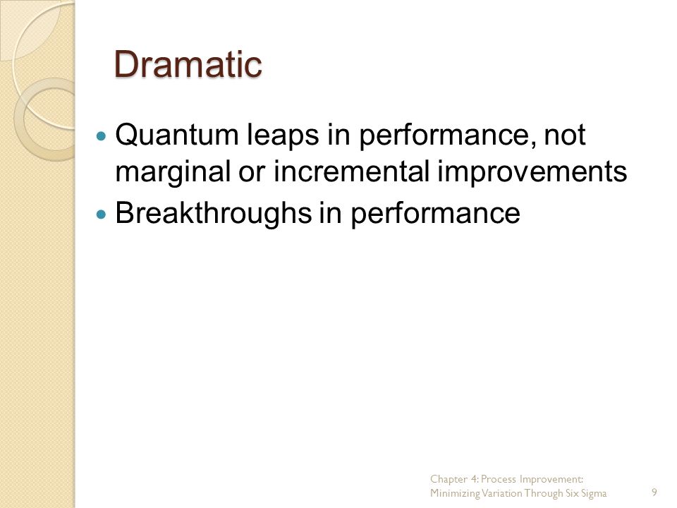 Dramatic Quantum leaps in performance, not marginal or incremental improvements. Breakthroughs in performance.