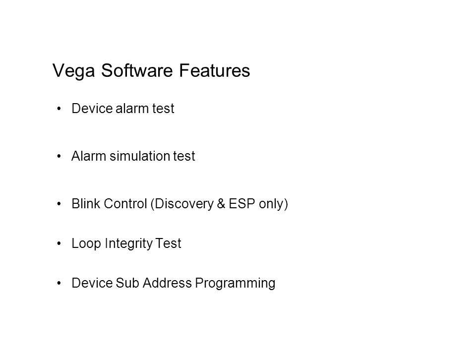 Vega Software Features