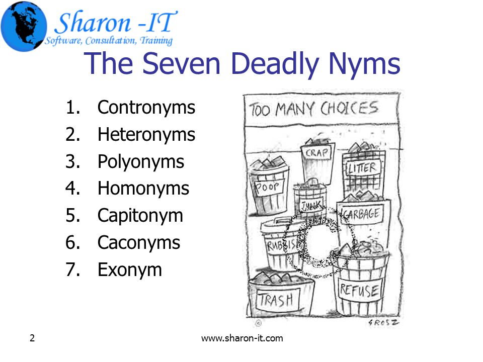 The Seven Deadly Nyms Taly Sharon Ppt Video Online Download The Seven Deadly Nyms Taly Sharon Ppt Video Online Download